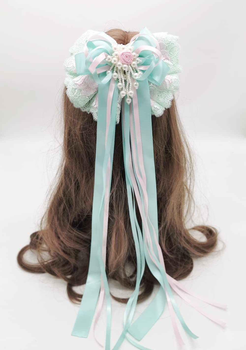 Amazon.co.jp: 女性手作りリボンレース甘いかわいいヘアピンロリータ